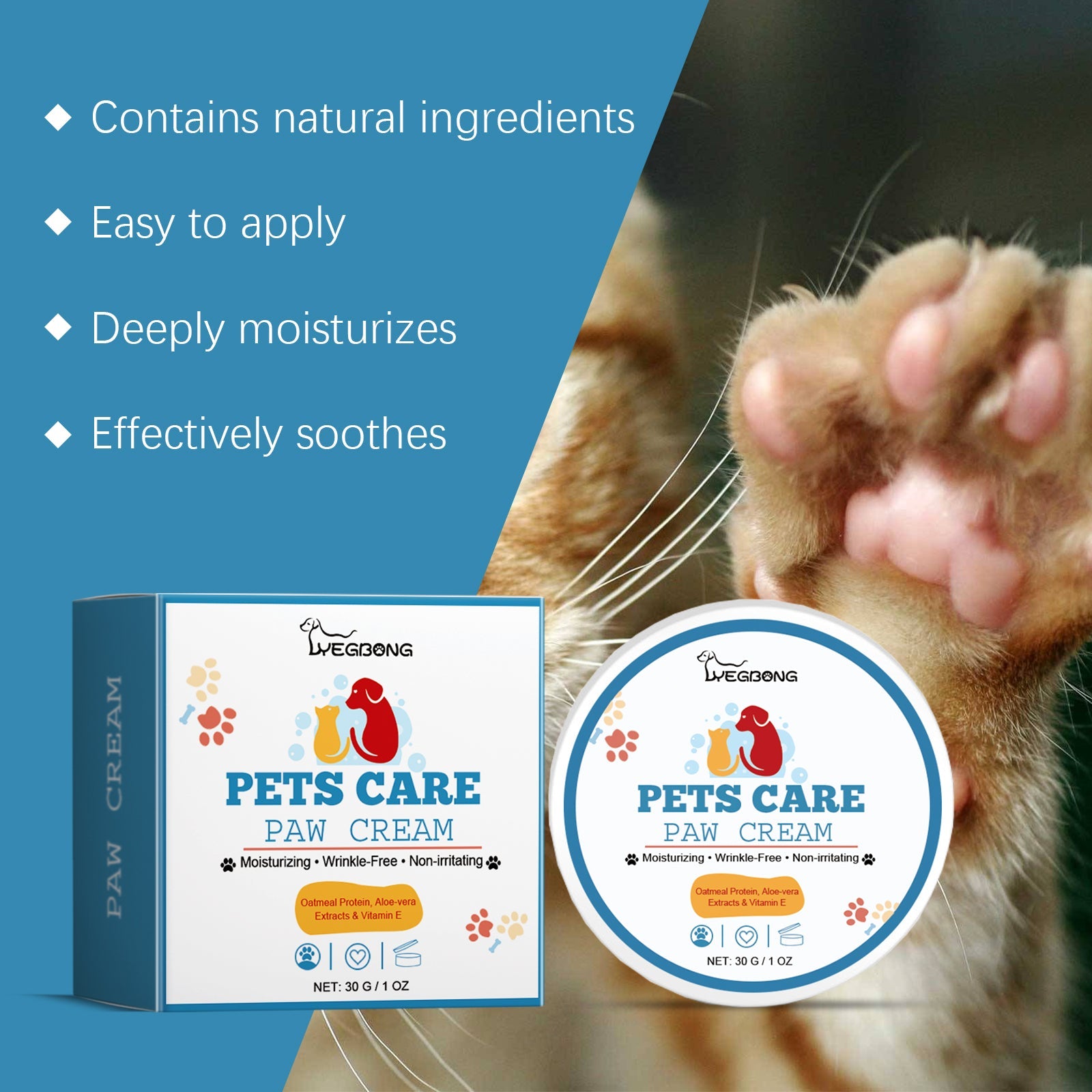 Pet Paw Care Cream For Dogs And Cats Deep Moisturizing Foot Care Cream For Soles And Pads - Purrfect Pet Kingdom
