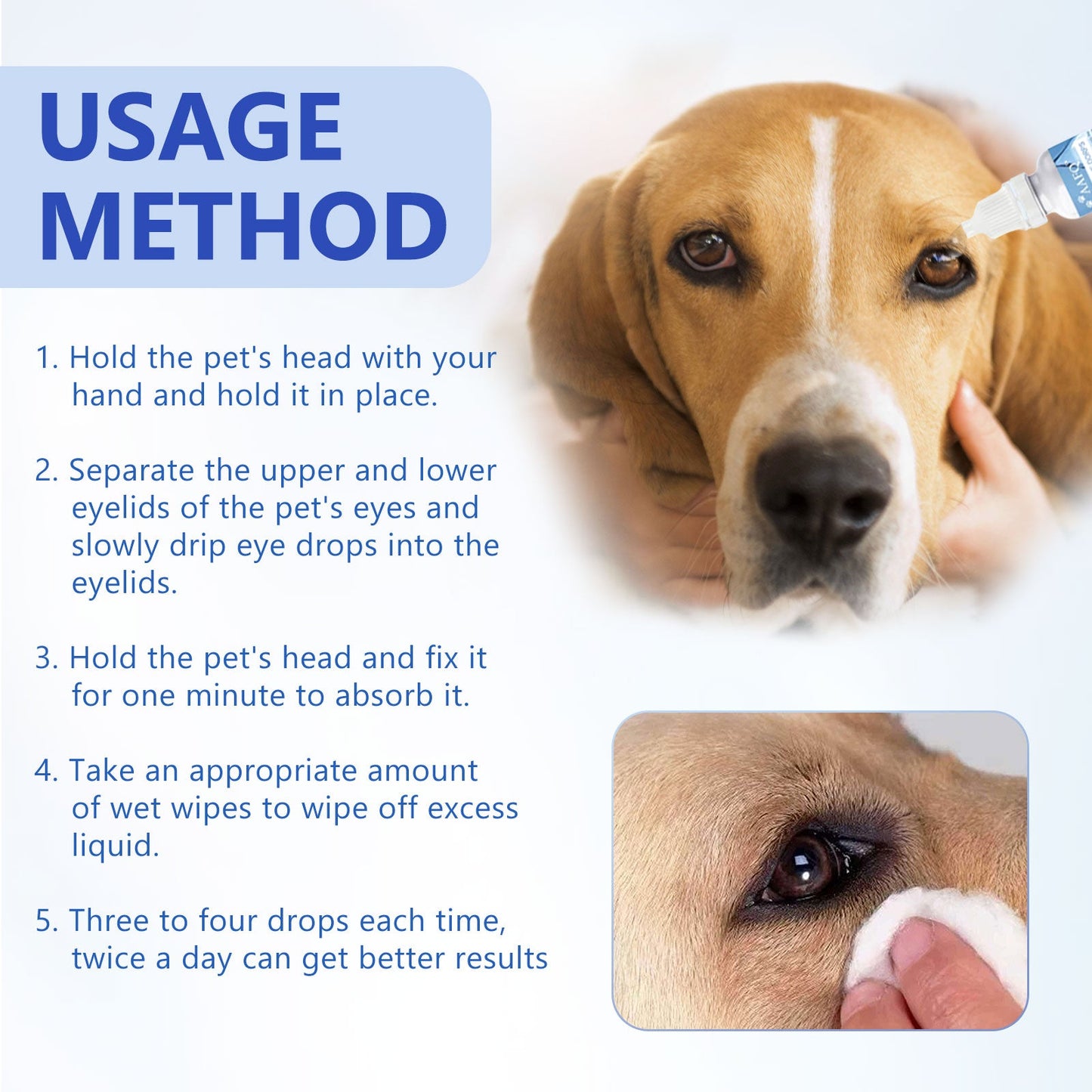Pet Eye Drops, Cats And Dogs Eye Cleaning Care Pet Eye Wash Tear Stain Remover