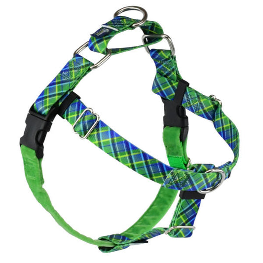 Electric Glow Green Plaid Freedom No-Pull Dog Harness –