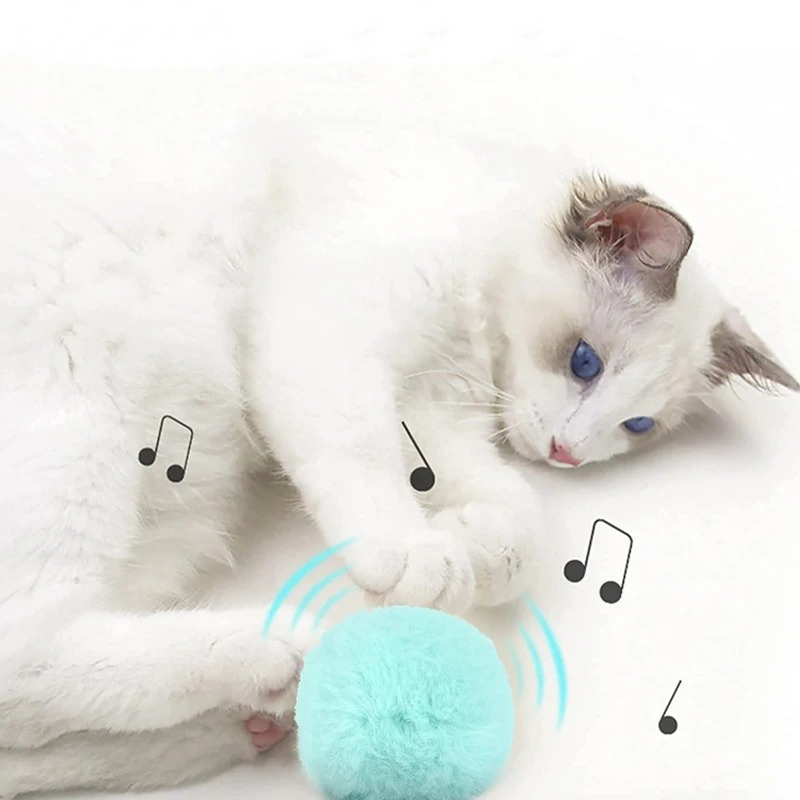 Interactive Smart Squeak Ball – Electric Catnip Plush Toy for Cats - WTN Essentials