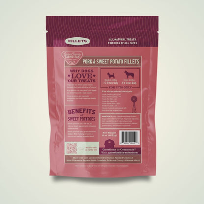 Pork And Sweet Potato Fillets Dog Treats 6 Oz USA ✅