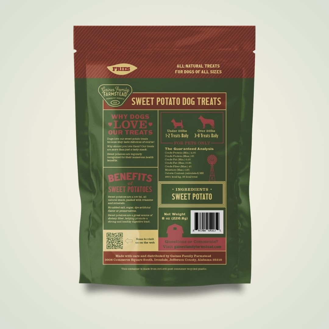 Jumbo Sweet Potato Fries Dog Treats 8 Oz USA ✅