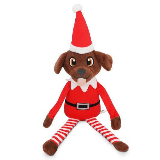 Festive Elf Interactive Enrichment Dog Toy for Holiday Play
