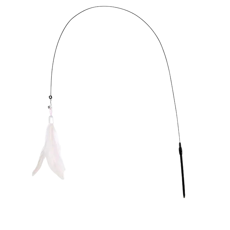 Cat Teaser Stick with Suction Cup – Long - Lasting Feather Wand Toy - WTN Essentials