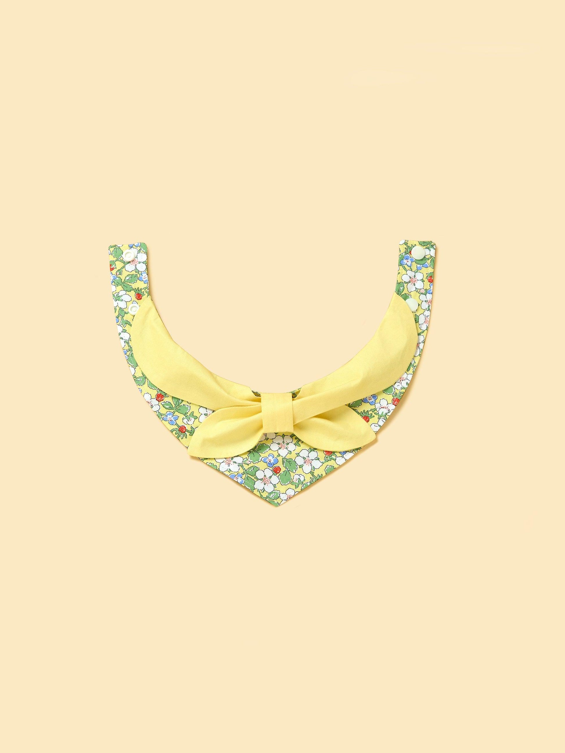 Bowtiful Garden Butter Yellow Floral Bandana - Dog Bandana - BarkBarkBaby