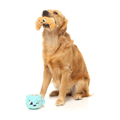 Croissant & Cappuccino Squeaky Plush Dog Toy Set - 2pk