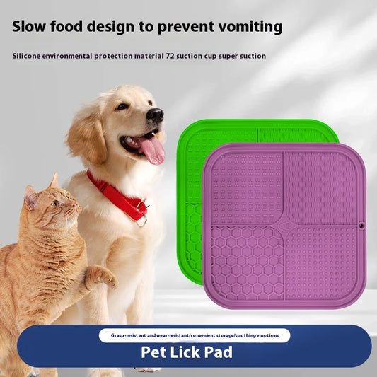 Pet Dog Slow Food Bowl Pet Silicone Dog Licking Pad Cat Licking Plate Puzzle Leakage Hidden Food Cat Yogurt Meal Pad
