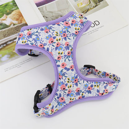 Traction Rope Vest Type Cute Broken Flowers