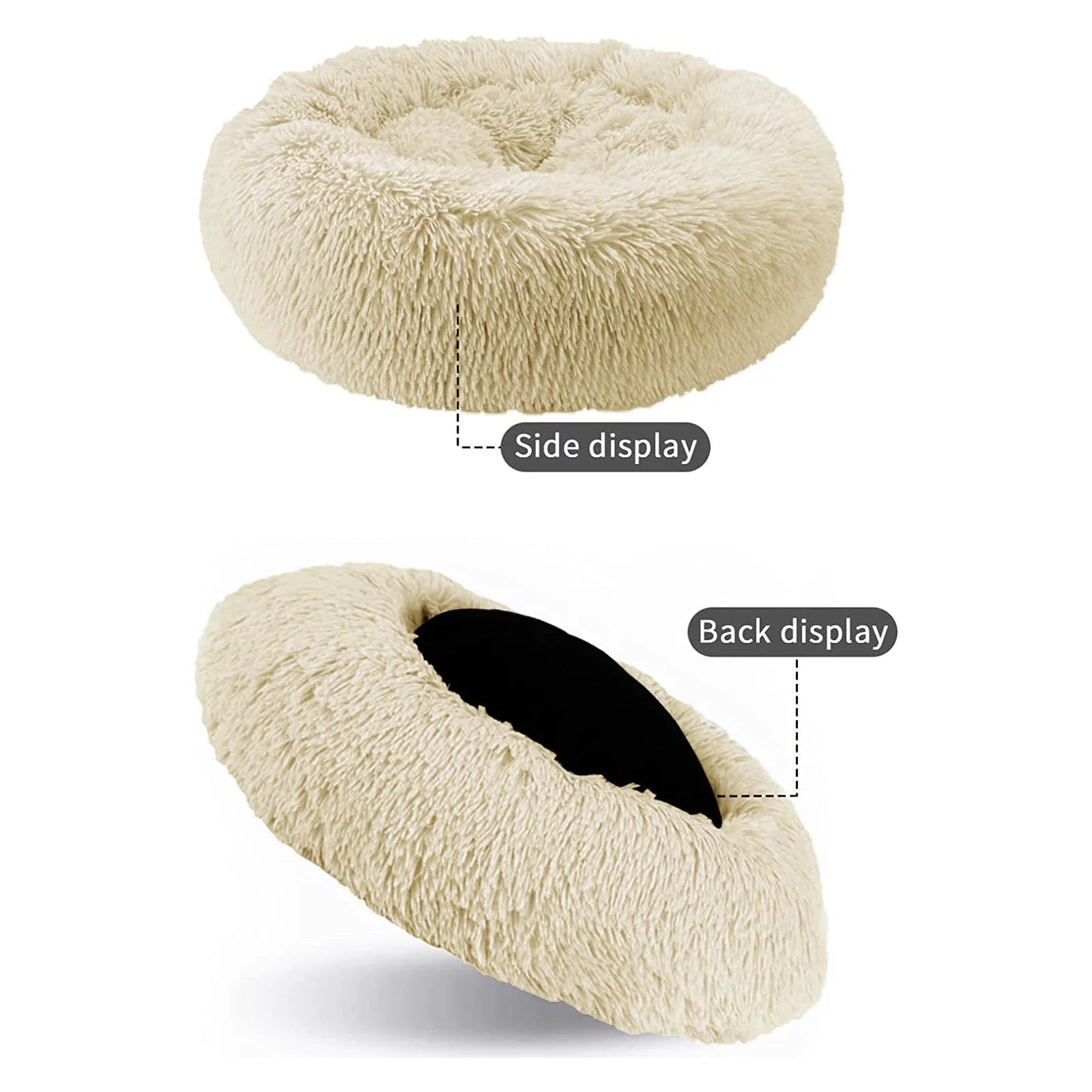 Calming Donut Dog Bed Anti-Anxiety Round Plush 🛏️