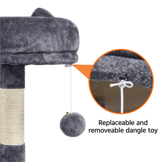 Ultimate 55" Dark Gray Cat Tree Tower - The Perfect Playground for Your Feline Friends!