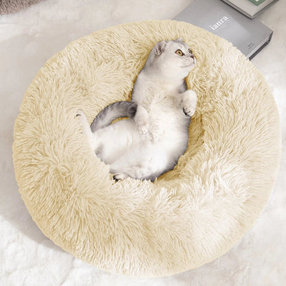 Calming Donut Dog Bed Anti-Anxiety Round Plush 🛏️