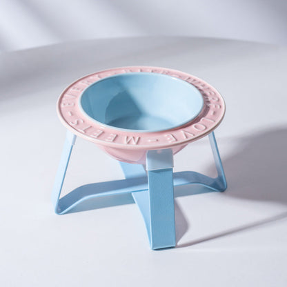Ceramic Elevated Cat Bowl for Healthy Neck and Spine Relief