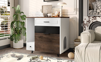 Cat Litter Box Enclosure, Indoor Hidden Cat Litter Box Furni