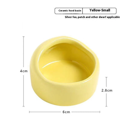 Simple Ceramic Hamster Small Size Food Basin Chipmunk