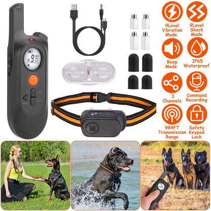 984FT Dog Training Collar IP65 Waterproof Pet Beep Vibration
