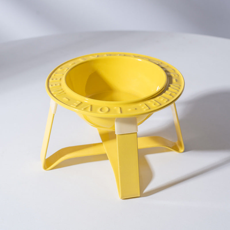 Ceramic Elevated Cat Bowl for Healthy Neck and Spine Relief