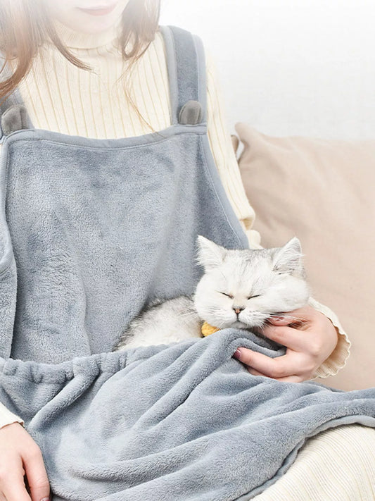 Pet Carrier Apron - Cozy Hands-Free Sling with Paw Holes