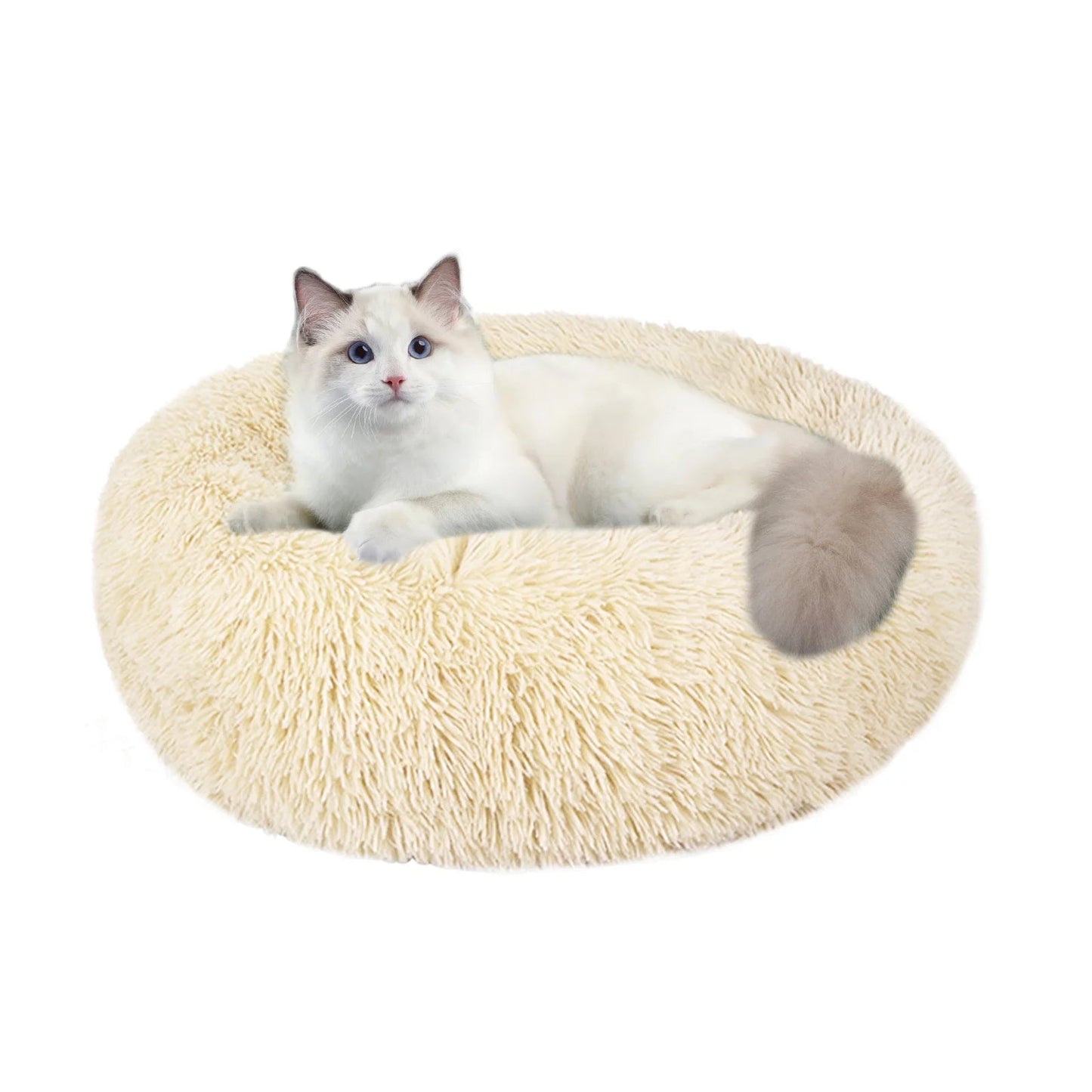 Calming Donut Dog Bed Anti-Anxiety Round Plush 🛏️