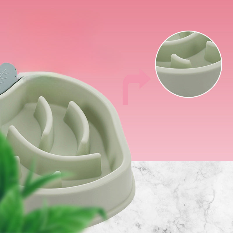 Pet Dog Feeding Bowls Eating Feeder Dish Prevent Obesity Pet