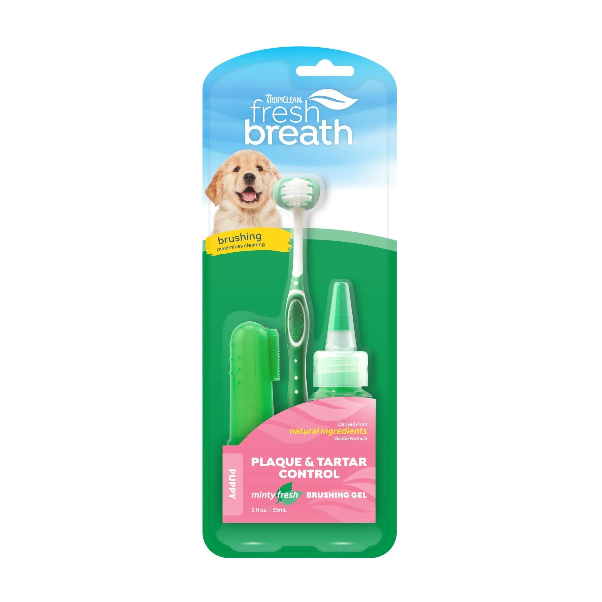 2oz Tropiclean Oral Clean Puppy Kit by The Family Pet, ideal for dog oral care, featuring a vibrant design, priced at $13.99.