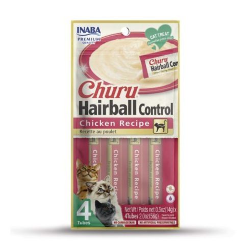 Inaba Churu Cat Hairball Control Chicken Recipe 2oz - Purrfect Pet Kingdom