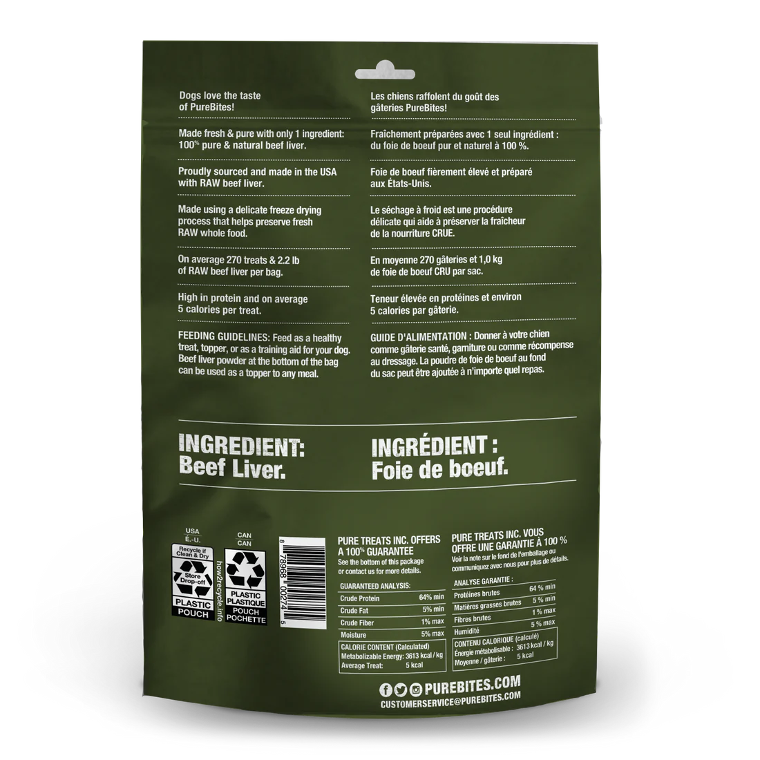 Pure Bites Beef Freeze Dried Dog Treats - Dry Dog Treats - The Family Pet