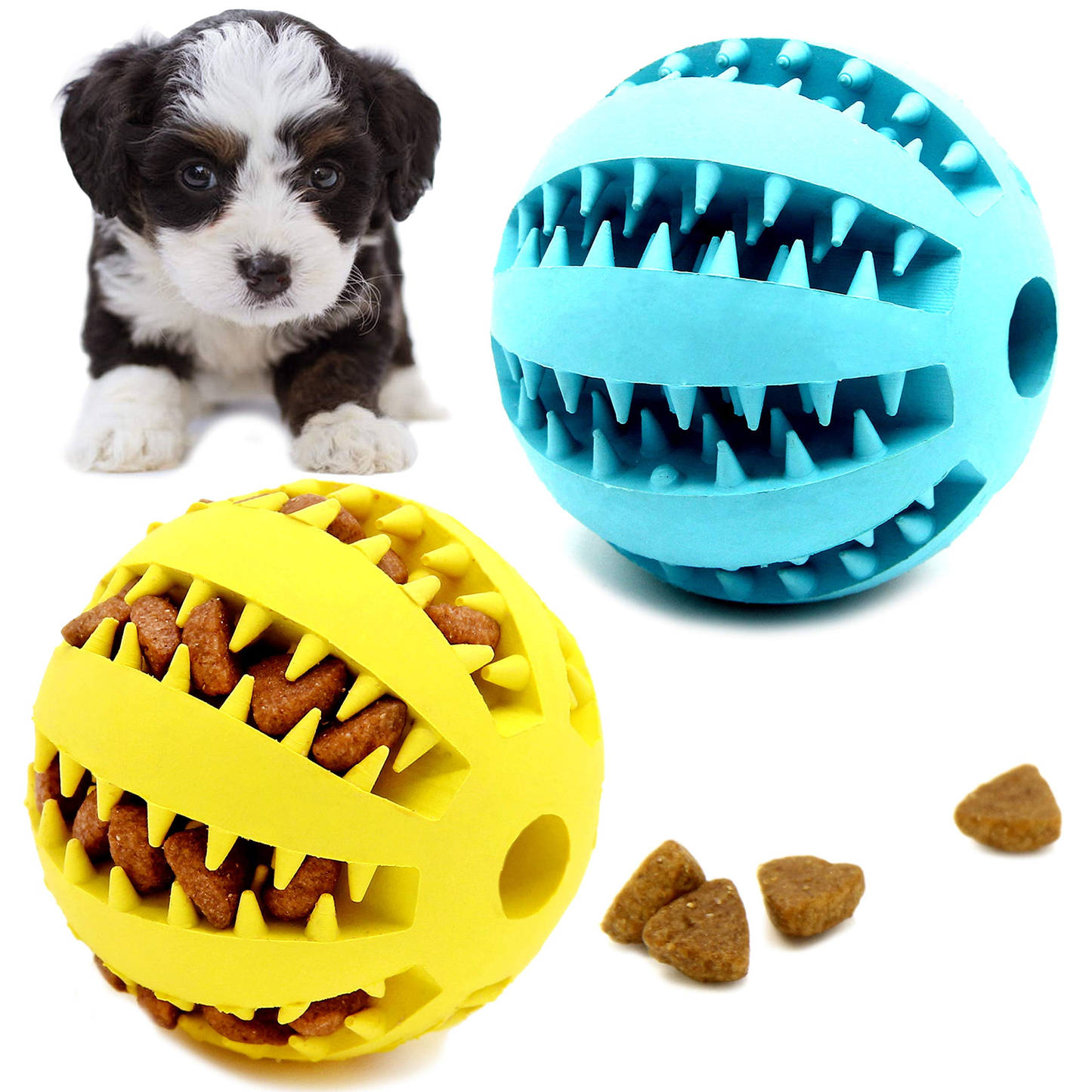 Dog Treats 2 5 Squeaky Interactive Dog Balls for Puppy Teeth