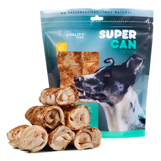 Liver Dusted Cheek Rolls Dog Chews 3-5 Inch 10 Pack 🥩