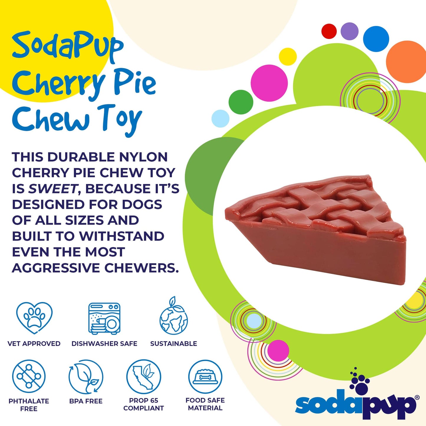 Dog Toy Cherry Pie Durable Nylon Aggressive Chew