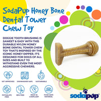 Honey Bone Dental Tower Nylon Chew Toy for Aggressive Chewers | USA Made