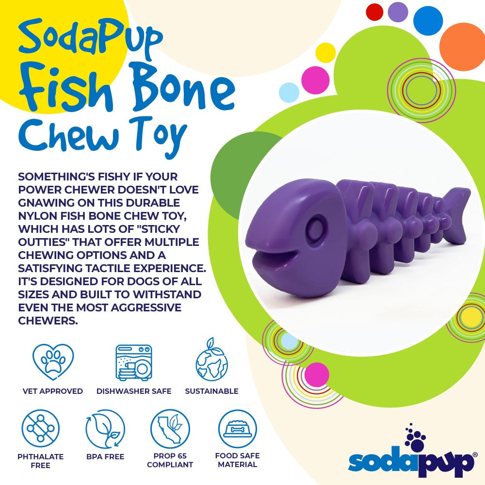 Fish Bone Nylon Dog Toy for Aggressive Chewers | USA Made |