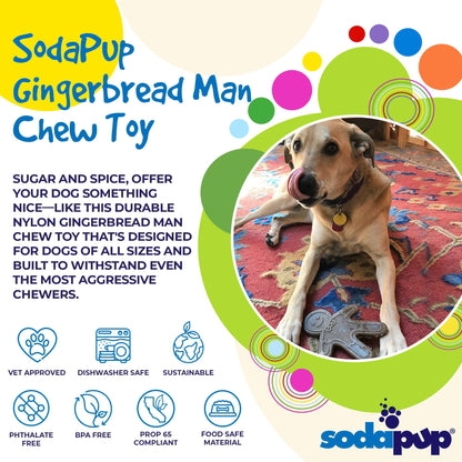 Gingerbread Man Nylon Dog Chew Toy for Aggressive Chewers |