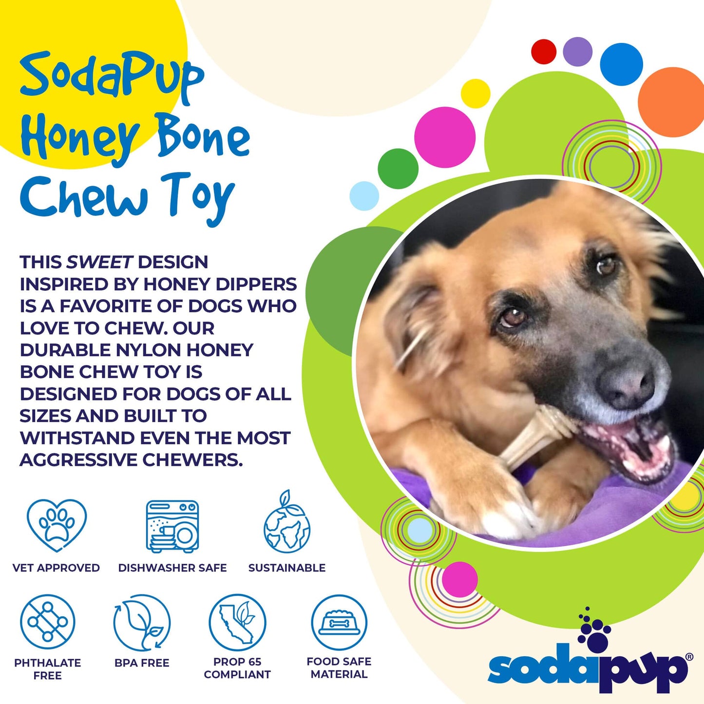 Honey Bone Nylon toy for Aggressive Chewers | Indestructible