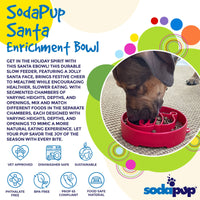Santa Christmas eBowl Deep Slow Feeder Dog Bowl for Enrichment | USA Made