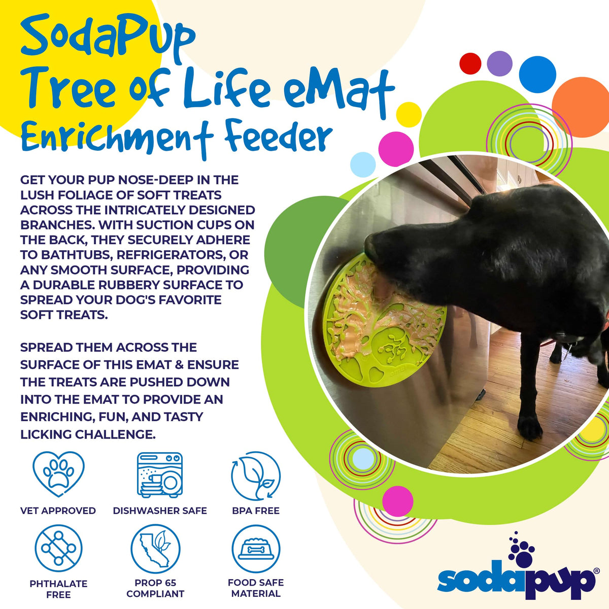 Tree Of Life Emat Enrichment Lick Mat For Dogs And Cats With - close up view