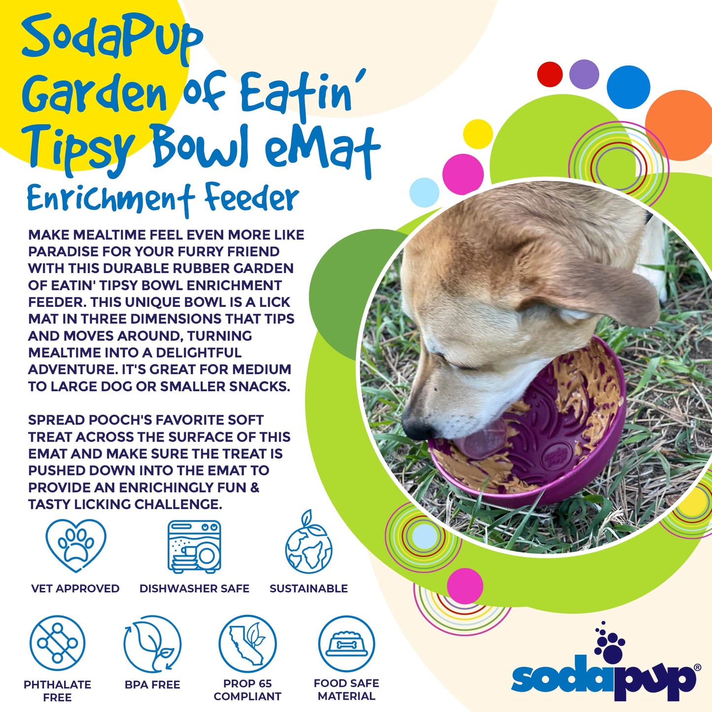 Garden of Eatin' Tipsy Bowl - Wobble Lick Mat for Dogs &