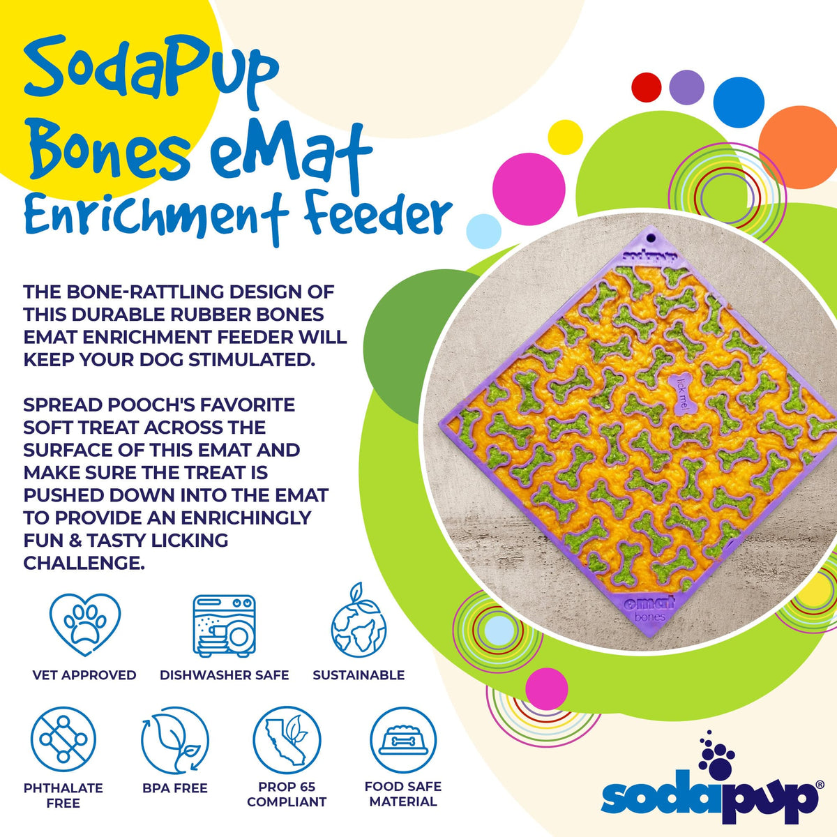 Purrfect Kingdom™ - Bones Emat Enrichment Lick Mat Toy