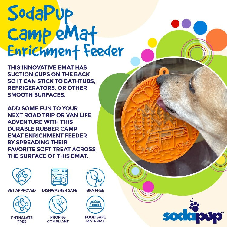 Camp eMat - Enrichment Lick Mat For Dogs and Cats - with