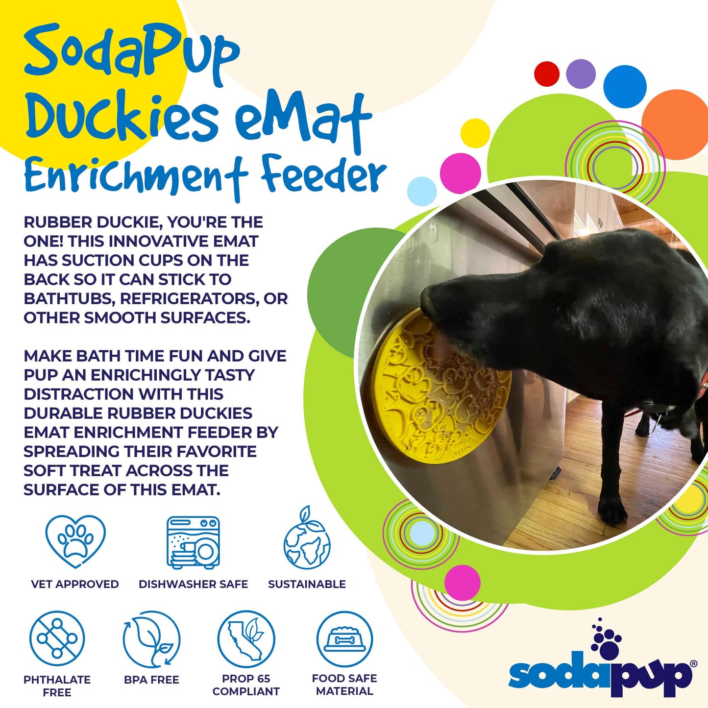 Rubber Duckies emat - Enrichment Lick Mat for Dogs and Cats -