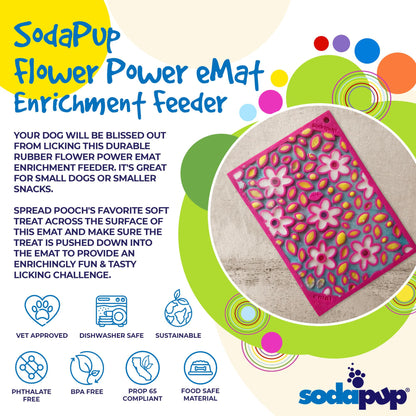 Flower Power emat - Enrichment Lick Mat for Dogs and Cats |