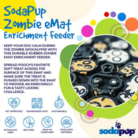 Zombie eMat - Enrichment Lick Mat for Dogs and Cats | Halloween Skull Design | SodaPup
