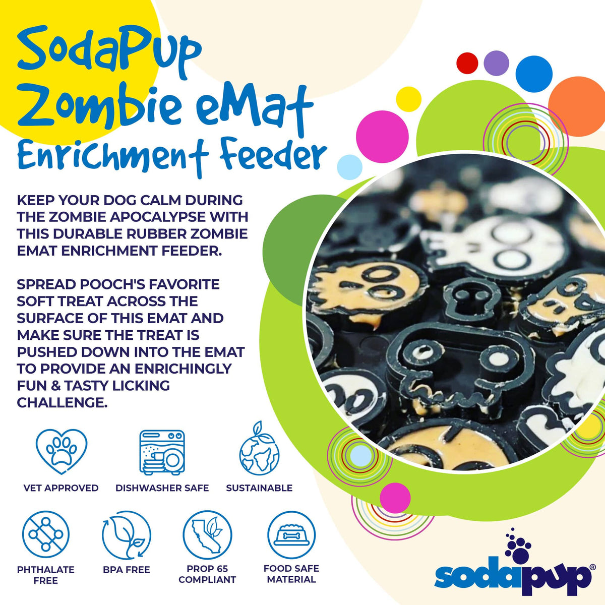Zombie Emat Enrichment Lick Mat For Dogs And Cats Halloween - gallery image 5