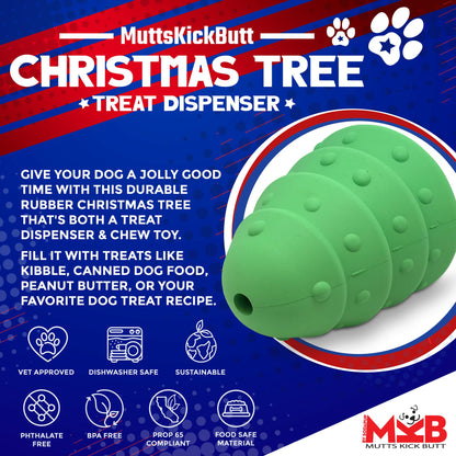 Christmas Tree Dog Toy - Durable Rubber Chew Toy for Large