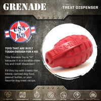 Grenade eDispenser Durable Dog Chew Toy & Treat Dispenser