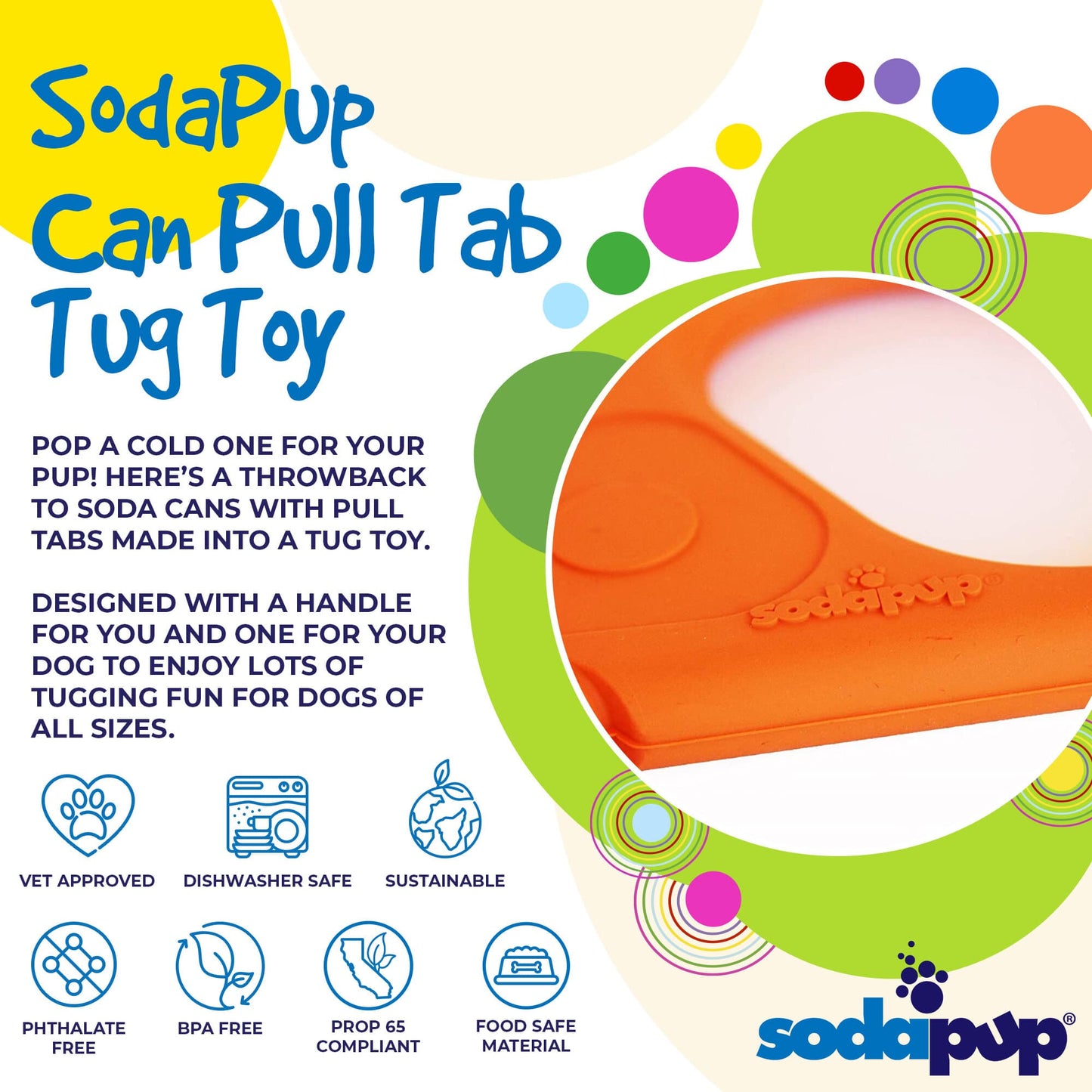 Pop Top Rubber Tug Toy for Interactive Play | Heavy Chewers