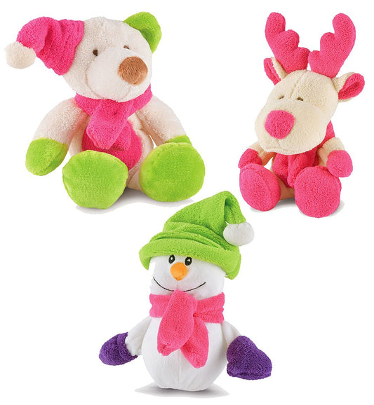 Purrfect Pet Kingdom Jeffers Plush Bright Winter Pals Squeaker Dog Toys, 3 pk (3 pk) - Premium Dog Supplies > Dog Toys