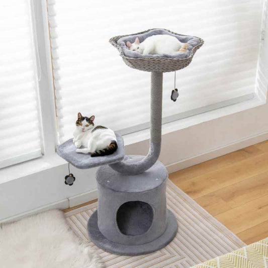 Purrfect Pet Kingdom 3-Tier Cat Tree Condo for Large Cats Purrfect Pet Kingdom
