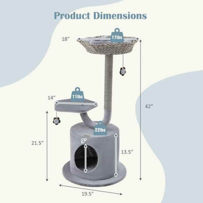Purrfect Pet Kingdom 3-Tier Cat Tree Condo for Large Cats Purrfect Pet Kingdom