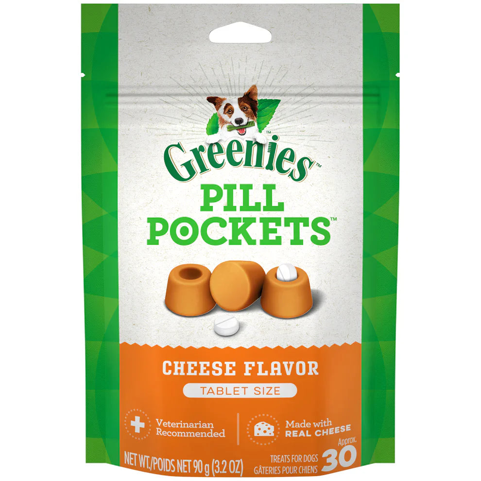GREENIES Cheese Flavored Tablet Pill Pockets (3.2oz) - Greenies Dog Treats - The Family Pet