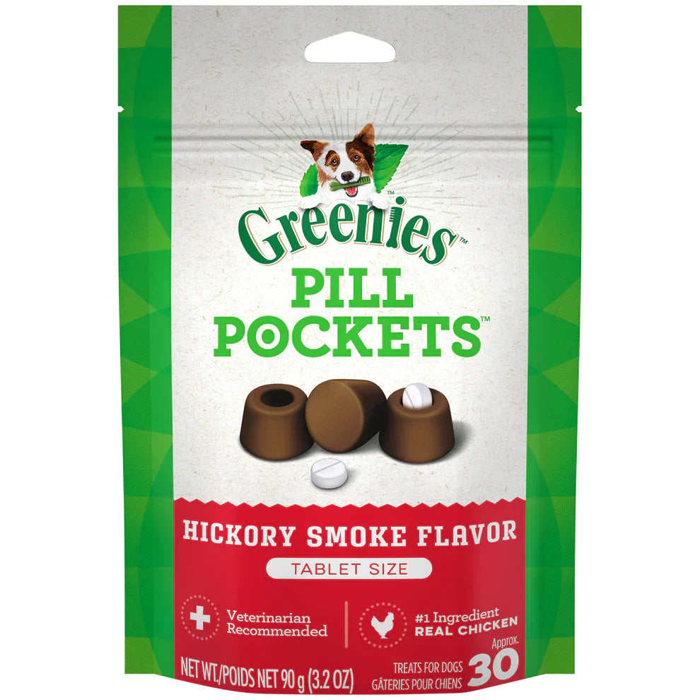 GREENIES Hickory Smoke Flavored Tablet Pill Pockets (3.2oz) - Greenies Dog Treats - The Family Pet